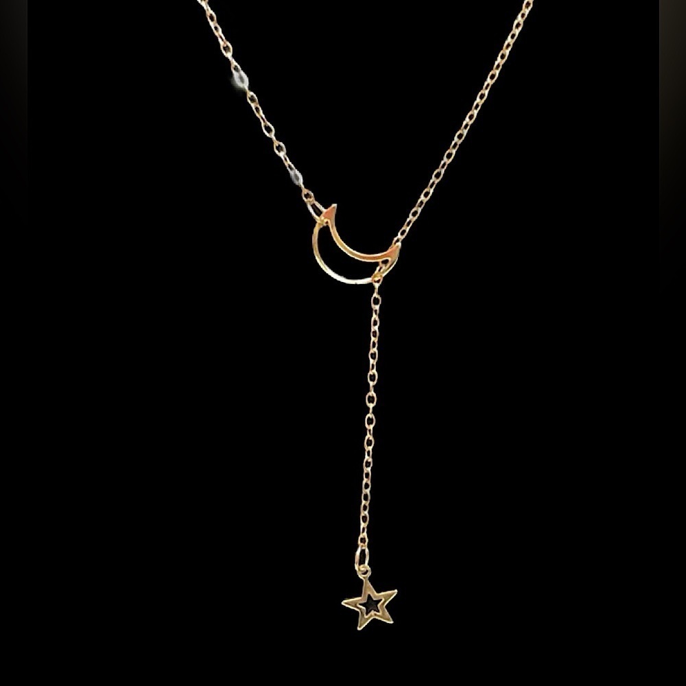 Gold Moon and Star Necklace